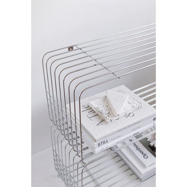 Blizgios sidabrinės spalvos iš metalo kelių aukštų sieninė lentyna 70 cm Store-It – Mette Ditmer Denmark-image-3