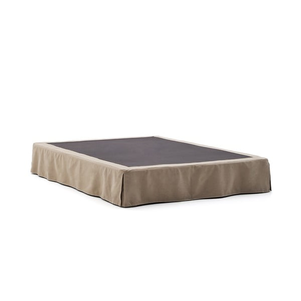 Taupe spalvos dvigulė lova audiniu dengta 160x200 cm Jaira – Kave Home