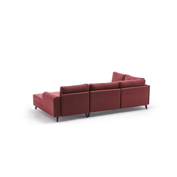 Kampinė sofa raudonos plytų spalvos („U“ formos) Belen – Balcab Home-image-3