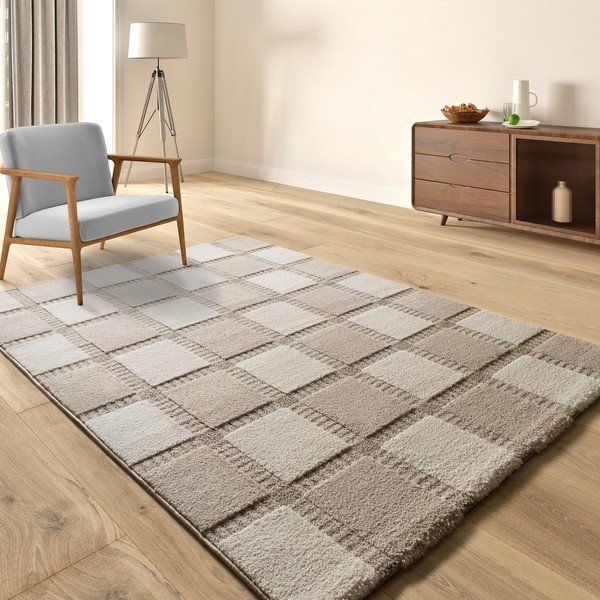 Smėlio spalvos/kreminės spalvos kilimas 120x170 cm Candela – Universal-image-1