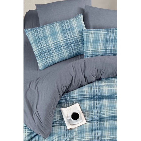 Dvigulė/itin ilga patalynė mėlynos spalvos su paklode/4 dalių 200x220 cm Ekose – Mila Home-image-2