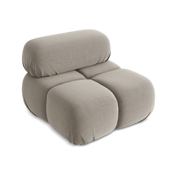 Smėlio spalvos iš velveto modulinė sofos dalis Lokua – Makamii-image-3