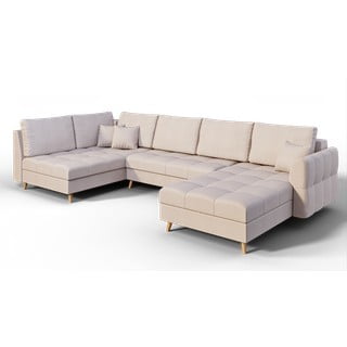 Kreminės spalvos kampinė sofa (dešinysis kampas) Ariella - Ropez