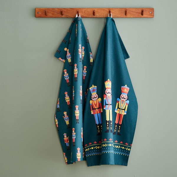 Iš medvilnės virtuvės rankšluosčiai 4 vnt. su Kalėdų motyvu 50x70 cm Nutcracker – Catherine Lansfield-image-1