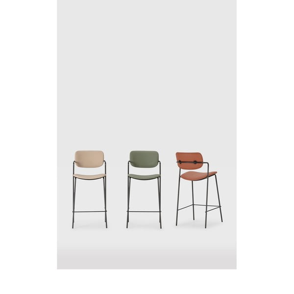 Baro taburėtės khaki spalvos 2 vnt. (sėdynės aukštis 68 cm) Maika – Marckeric-image-1