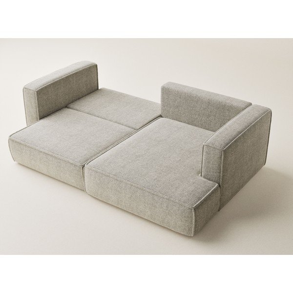 Smėlio spalvos sulankstoma/su sandėliavimo vieta kampinė sofa iš šenilinio audinio (su dešiniuoju kampu/su gultu) Velto – Maison de Rêve-image-3