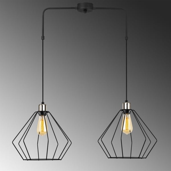 Juodos spalvos metalinis pakabinamas šviestuvas Opviq lights Mueltan-image-1