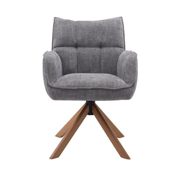Pilkos spalvos iš audinio valgomojo kėdžių komplektas 2 vnt. Marilla – Unique Furniture-image-3