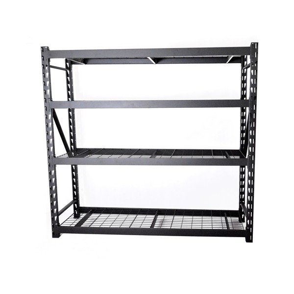 Iš metalo dirbtuvių lentyna juodos spalvos 196x183 cm – Rojaplast-image-1