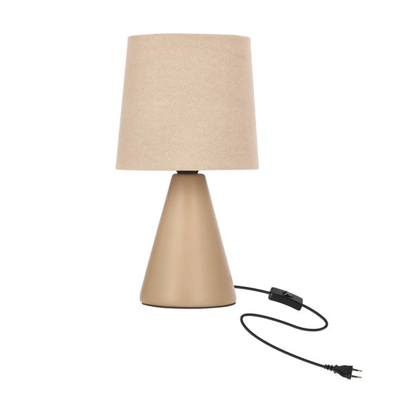 Smėlio spalvos stalinis šviestuvas (aukštis 24,5 cm) su tekstiliniu gaubtu Satti – Candellux Lighting-image-3