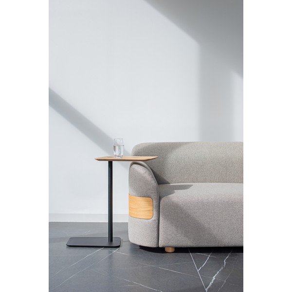 Šviesiai pilkos spalvos vilnos ir lino mišinio sofos modulis (kairiajame kampe) Hugg - Gazzda-image-1