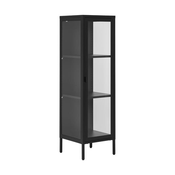Iš metalo vitrina juodos spalvos 40x140 cm Brisbane – House Nordic-image-1