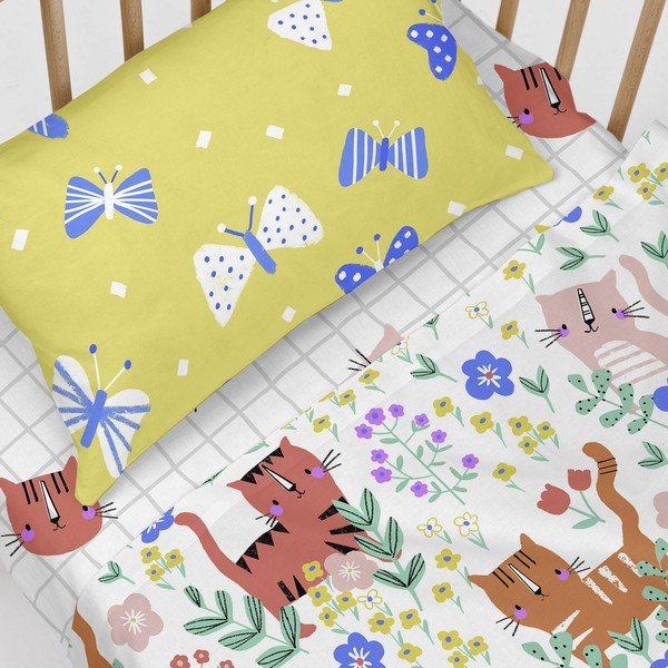 Vaikiška medvilninė paklodė Moshi Moshi Meow, 70 x 140 cm-image-4