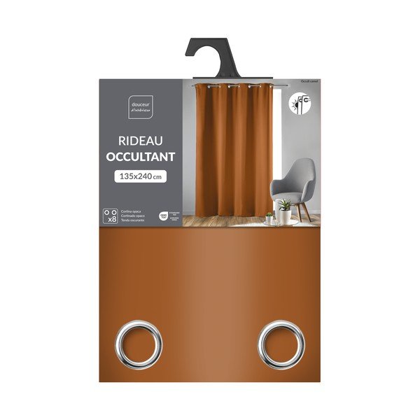 Terakotos spalvos visiškai užtemdo užuolaida 135x240 cm Occult – douceur d'intérieur-image-3