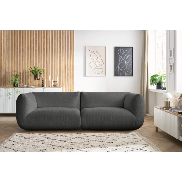 Pilka velvetinė sofa 260 cm Lecomte - Bobochic Paris-image-1