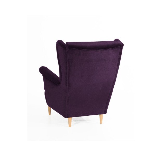 Violetinės spalvos fotelis su šviesiai rudomis kojomis "Max Winzer Clint Suede-image-1