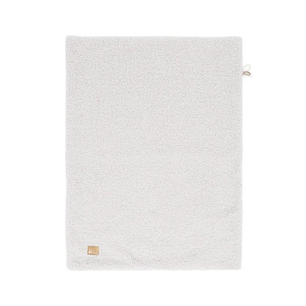 Baltos spalvos iš sherpa vilnos vaikiškas pledas 100x77 cm – Meowbaby