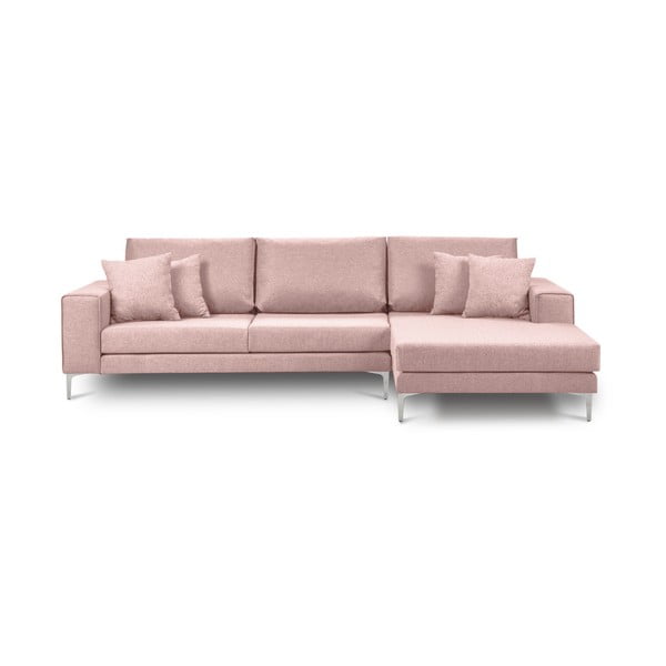 Rožinė kampinė sofa "Cosmopolitan Design Cartegena", dešinysis kampas