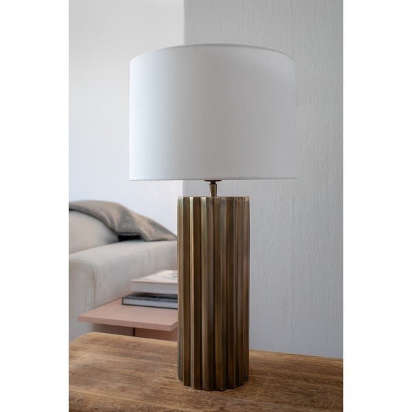 Stalinis šviestuvas bronzinės spalvos (aukštis 60 cm) su tekstiliniu gaubtu Hashira – Markslöjd-image-1