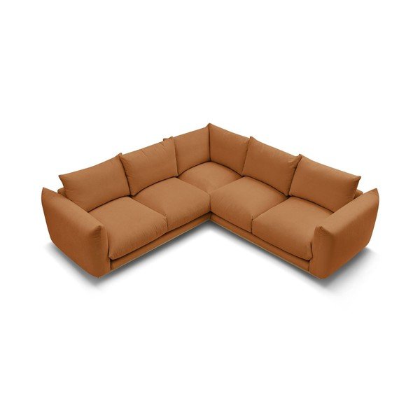 Kampinė sofa oranžinės spalvos Ernest – Bobochic Paris-image-4