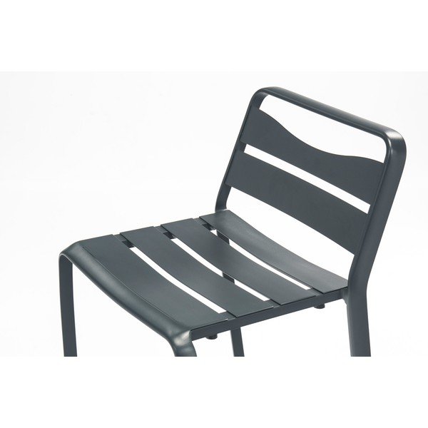2 pilkos spalvos sodo sukraunamų baro kėdžių rinkinys iš aliuminio Ezeis Spring-image-1