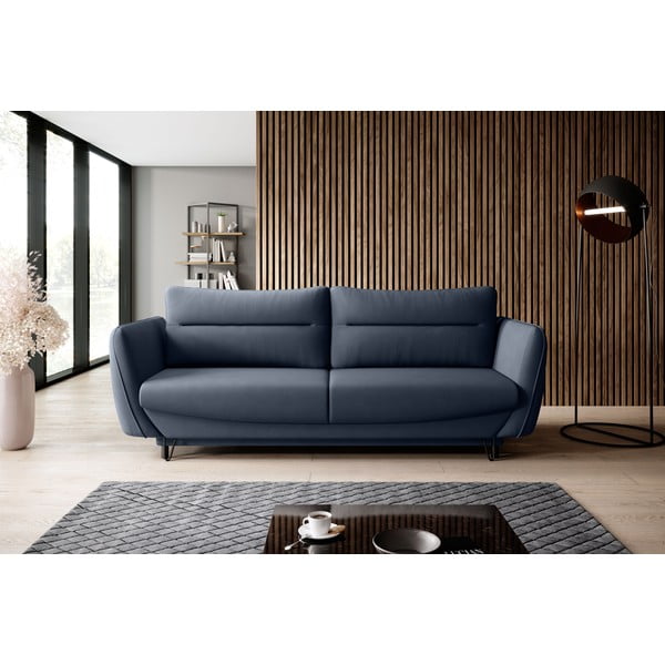 Mėlynos spalvos iš šenilinio audinio sulankstoma/su sandėliavimo vieta sofa 236 cm Silva – ELTAP-image-1