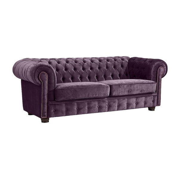Violetinė sofa "Max Winzer Norwin Velvet", 174 cm