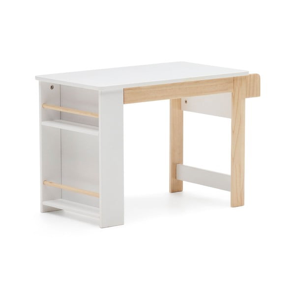 Vaikiškas rašomasis stalas su baltu stalviršiu 40x77 cm Serwa – Kave Home