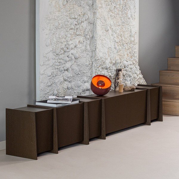 Tamsiai rudos spalvos TV spintelė iš uosio 102x53x44 cm Brock – WOOOD-image-1