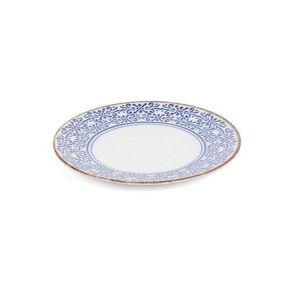 Baltos spalvos/mėlynos spalvos desertinė iš porceliano  lėkštė ø 16 cm Azul – BonBistro-image-2