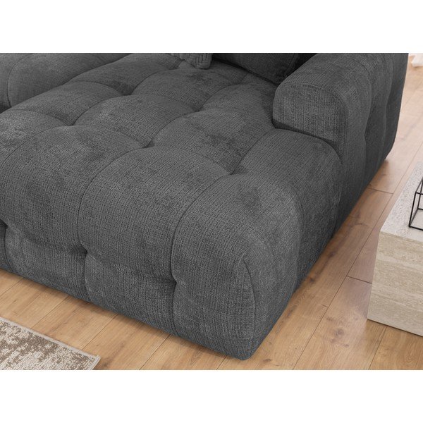 Tamsiai pilkos spalvos kampinė sofa („U“ formos/su gultu) Melva – Ropez-image-2