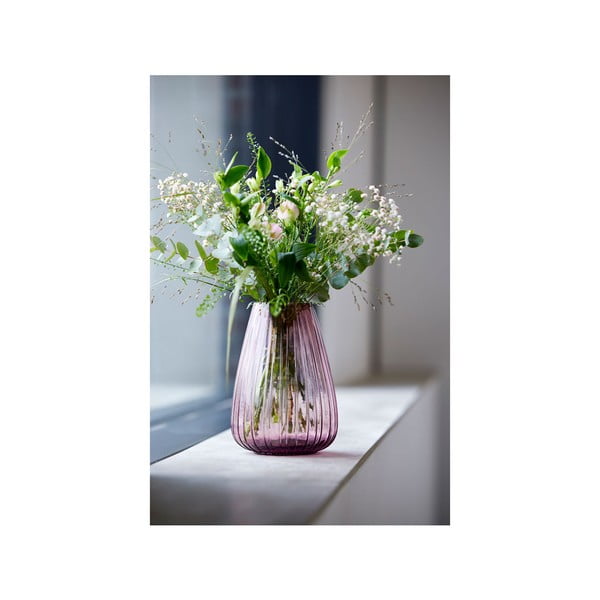 Rožinė stiklinė vaza Bitz Kusintha, aukštis 22 cm-image-4