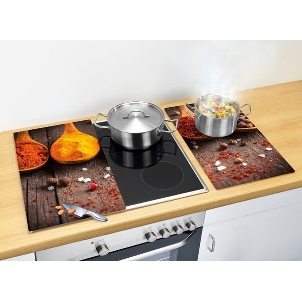 Viryklės dangčiai iš grūdinto stiklo, 2 vnt., 52x30 cm Curry - Allstar-image-1