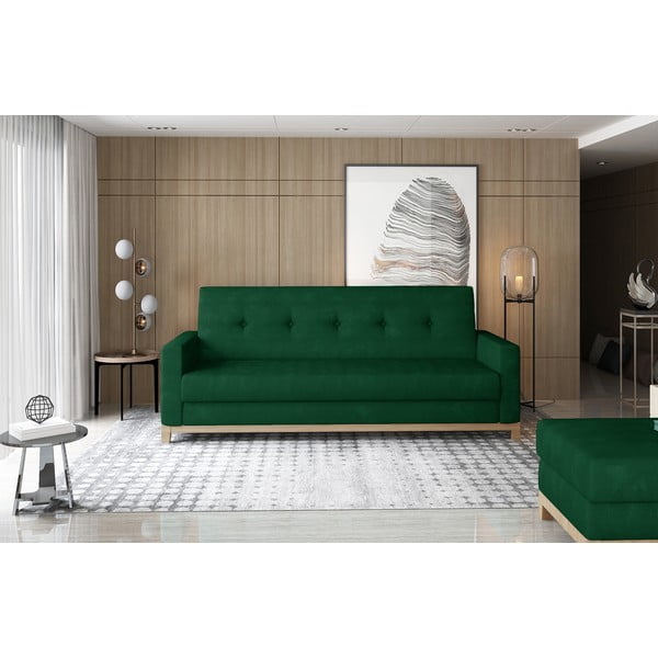 Žalios spalvos iš velveto sulankstoma/su sandėliavimo vieta sofa 216 cm Selene – ELTAP-image-1