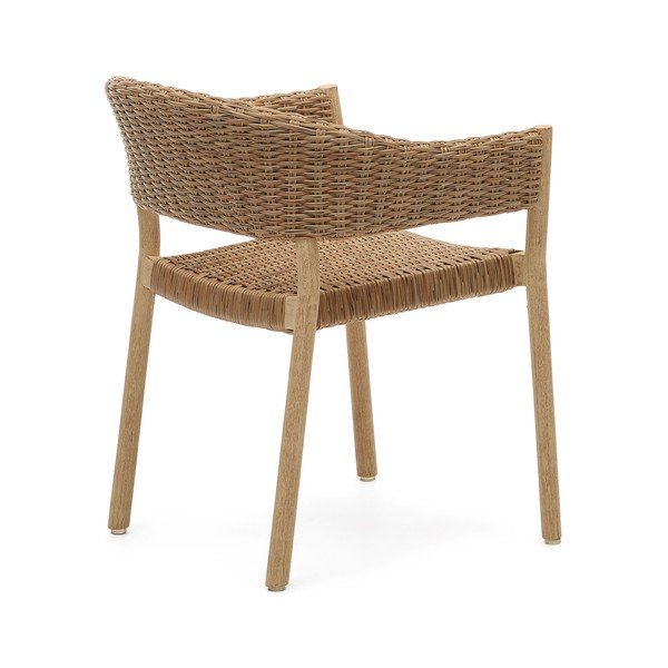 Natūralios spalvos medžio masyvo sodo kėdė Pola – Kave Home-image-3
