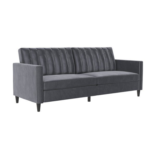 Iš velveto sofa pilkos spalvos 207 cm Celine – Støraa