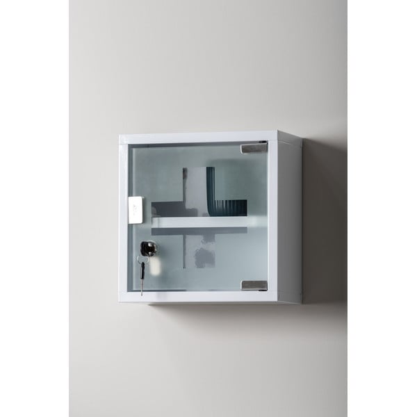 Iš metalo pakabinama vonios daiktadėžė baltos spalvos 12x25 cm    – PT LIVING-image-1