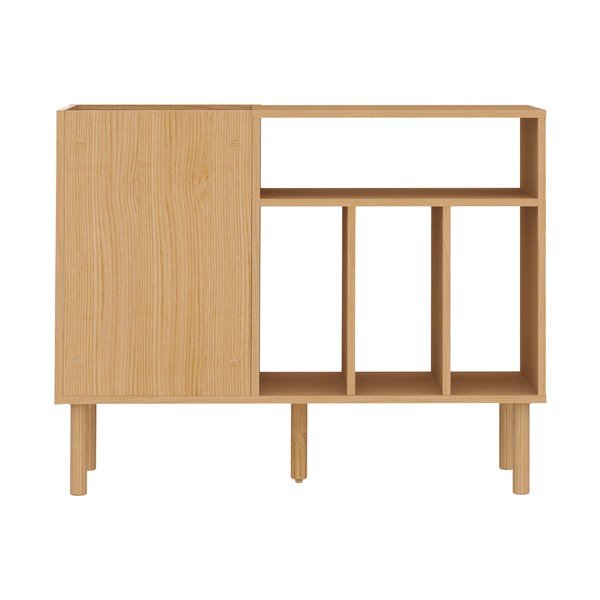 Ąžuolinė žema komoda gramofono plokštelėms 100x80 cm Viny - TemaHome-image-3