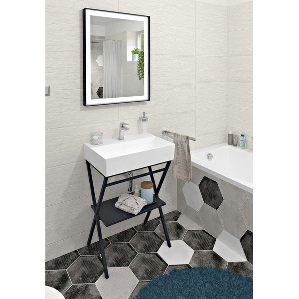 Iš keramikos praustuvas baltos spalvos 60x42 cm Sistema – Sapho-image-4