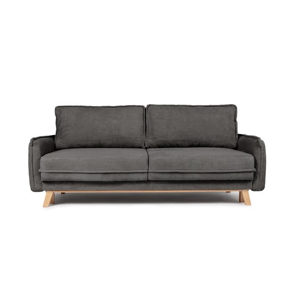 Sulankstoma sofa pilkos spalvos iš kordinio velveto 218 cm Tori – Bonami Selection