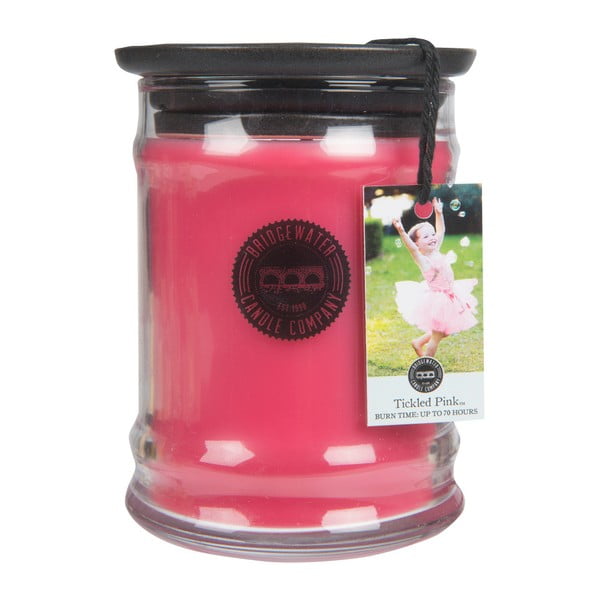 "Bridgewater Candle Company Tickled Pink" žvakė stiklinėje dėžutėje su liepų žiedų aromatu, degimo trukmė 65-85 val.