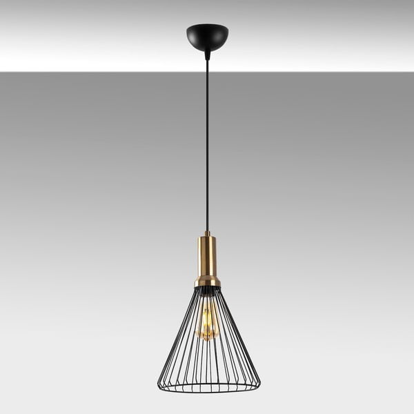 Kabantis šviestuvas juodos spalvos ø 24 cm su metaliniu gaubtu Dear – Opviq lights-image-3