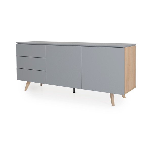 Pilkos spalvos komoda Tenzo Plain, 180 cm pločio-image-1