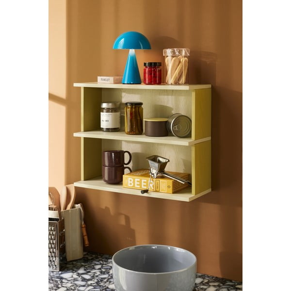 Kelių aukštų sieninė lentyna geltonos spalvos/pilkos spalvos 50 cm Pep – Hübsch-image-2