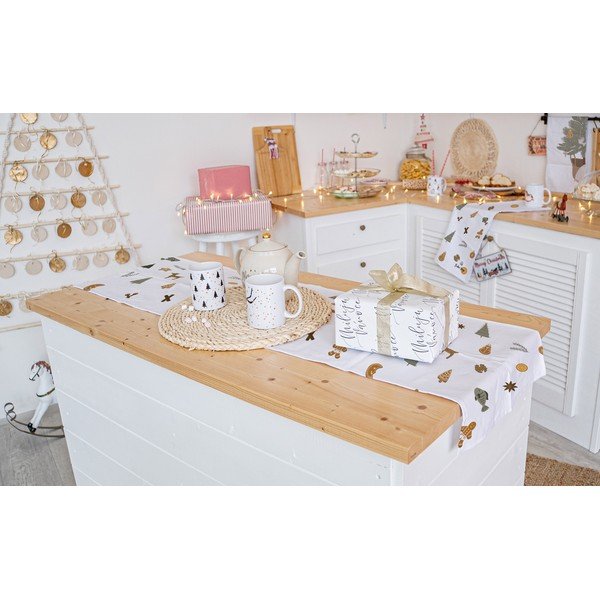 Kalėdinis medvilninis stalo takelis 140x40 cm Ready for Christmas - Butter Kings-image-1