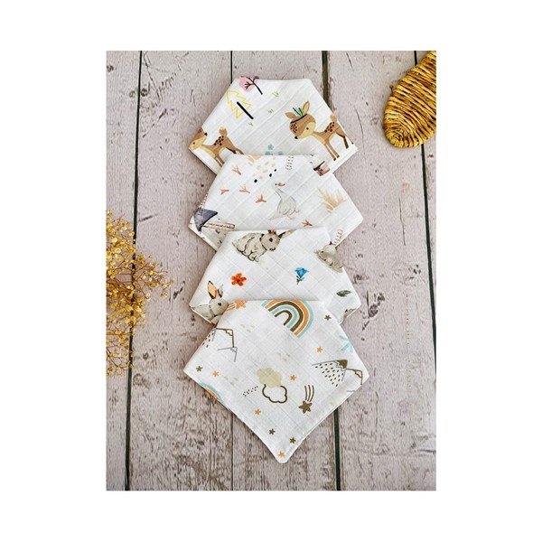 Balti muslino šliaužtinukai, 4 vnt. Mila - Lydia&Co-image-1