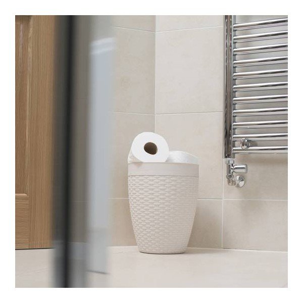 Kreminės spalvos krepšys skalbiniams Addis Rattan Bath Bin Calico, 5 l-image-2
