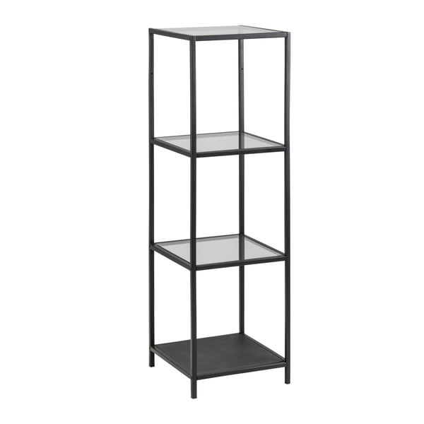 Iš stiklo pastatoma lentyna juodos spalvos 35x120 cm Seaford – Actona-image-1