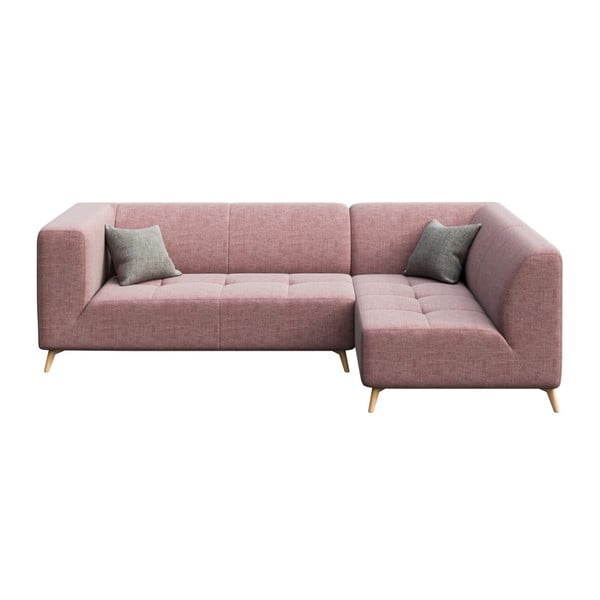 Rožinė kampinė sofa MESONICA Toro, dešinysis kampas