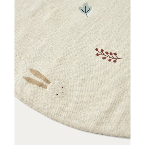 Vaikiškas kilimas iš vilnos kreminės spalvos ø 120 cm Yanil – Kave Home-image-4
